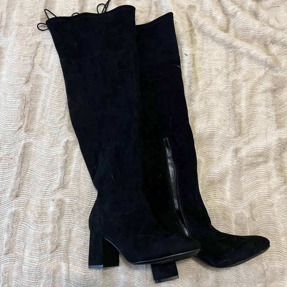 NWOT Just Fab Dauphine velvet over the knee boots